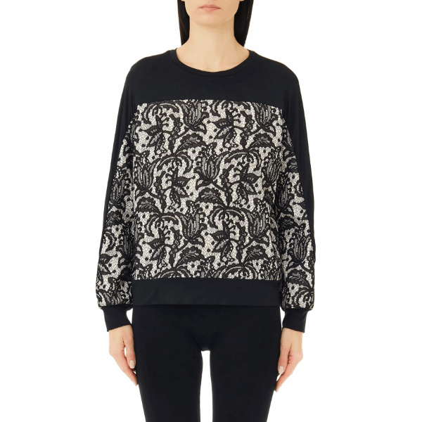 Liu Jo felpa in pizzo macramè - Premium MAGLIE from LIU JO - Just €125! Shop now at Amaltea
