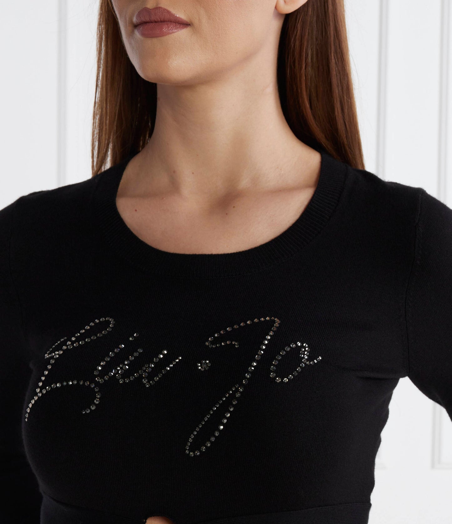 Liu Jo maglia nera corta dettaglio