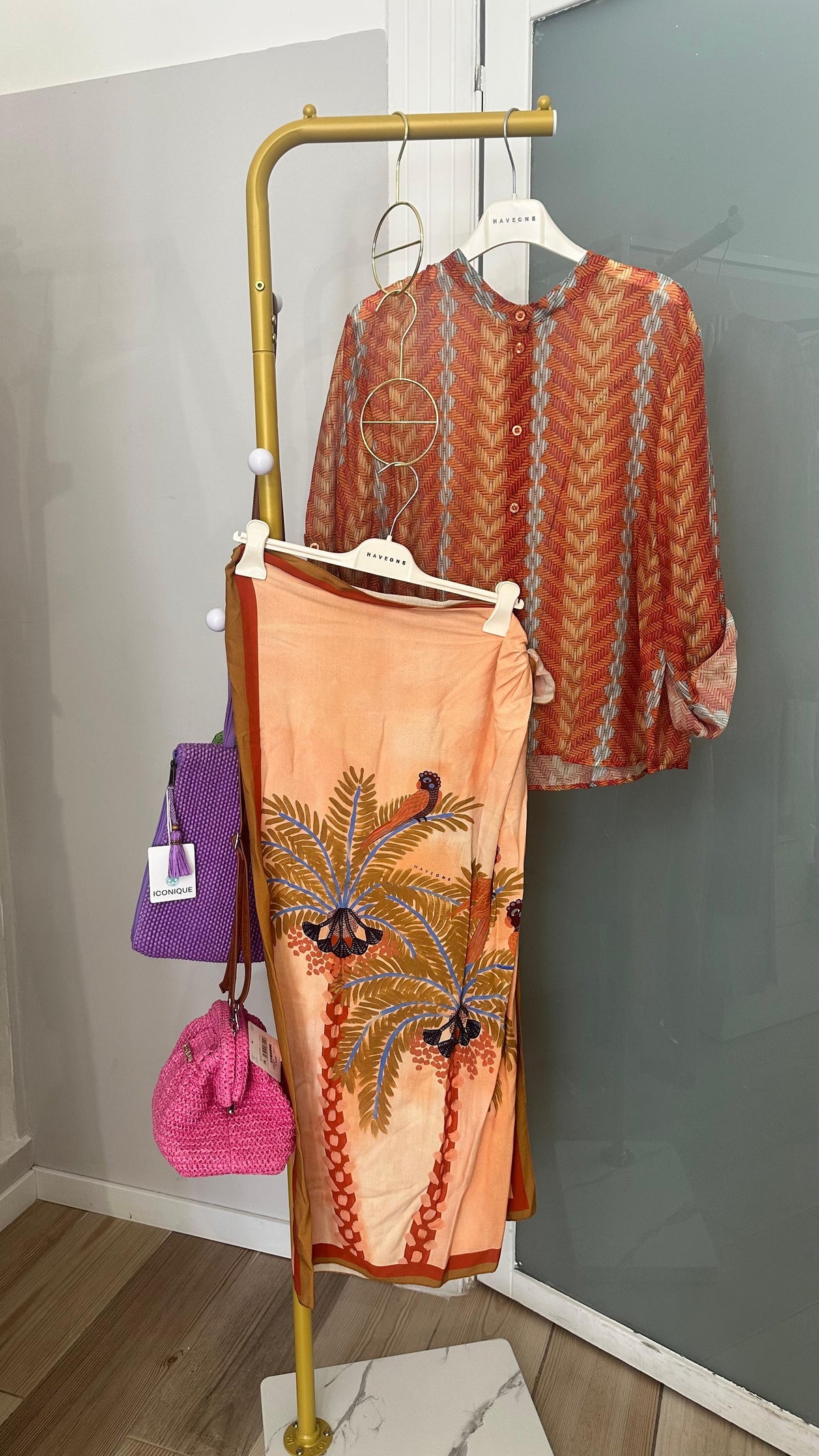 Have one camicia fantasia arancio - CVS-Q494