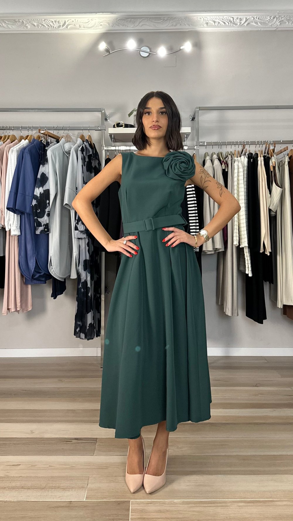 Abito Maryley verde dettaglio