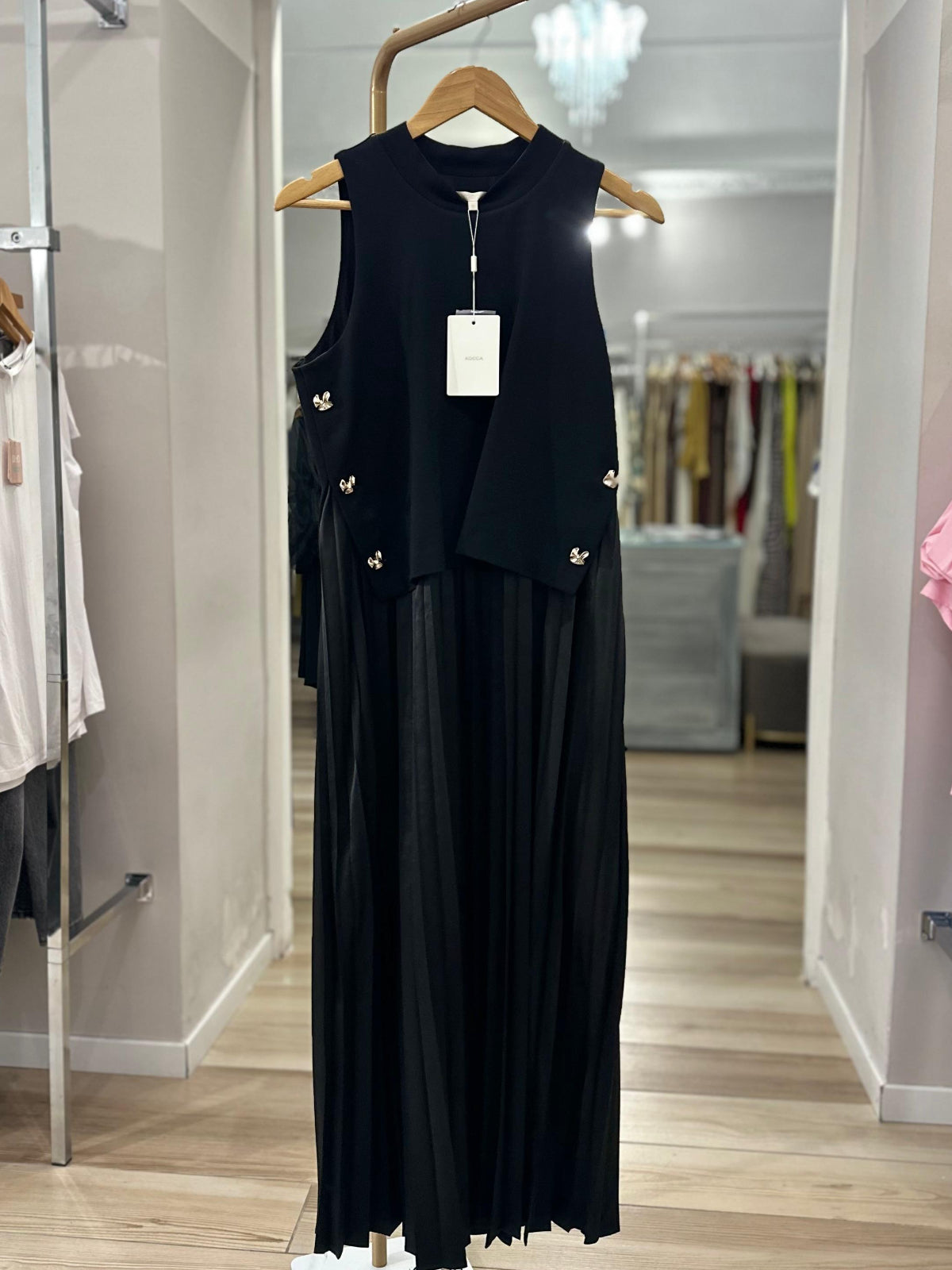 Abito midi plissè Kocca nero