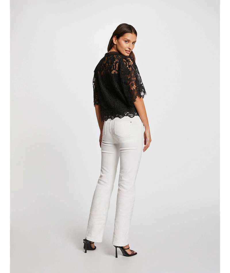 Top in pizzo nero Morgan