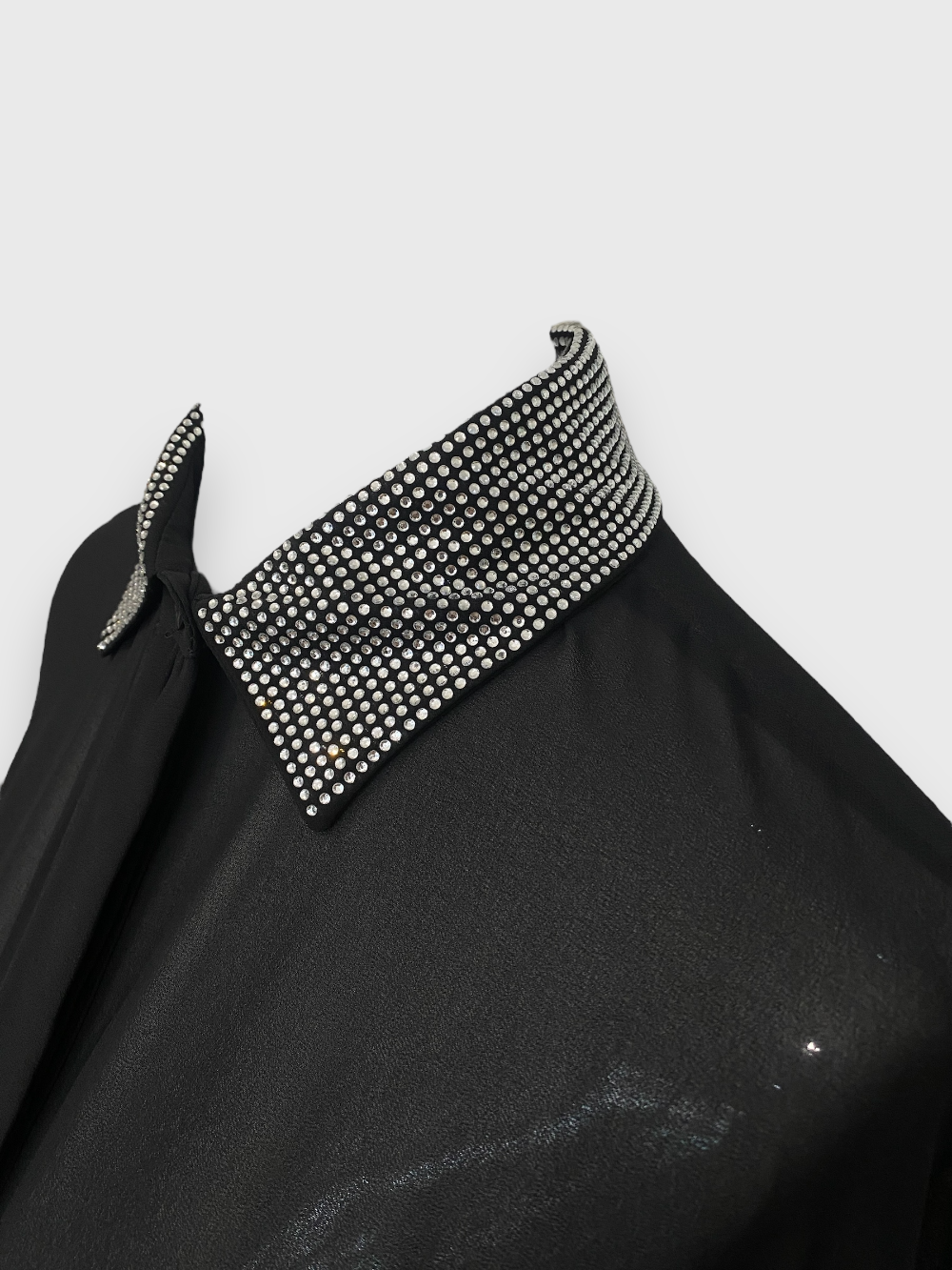 Camicia nera strass Susy Mix dettaglio