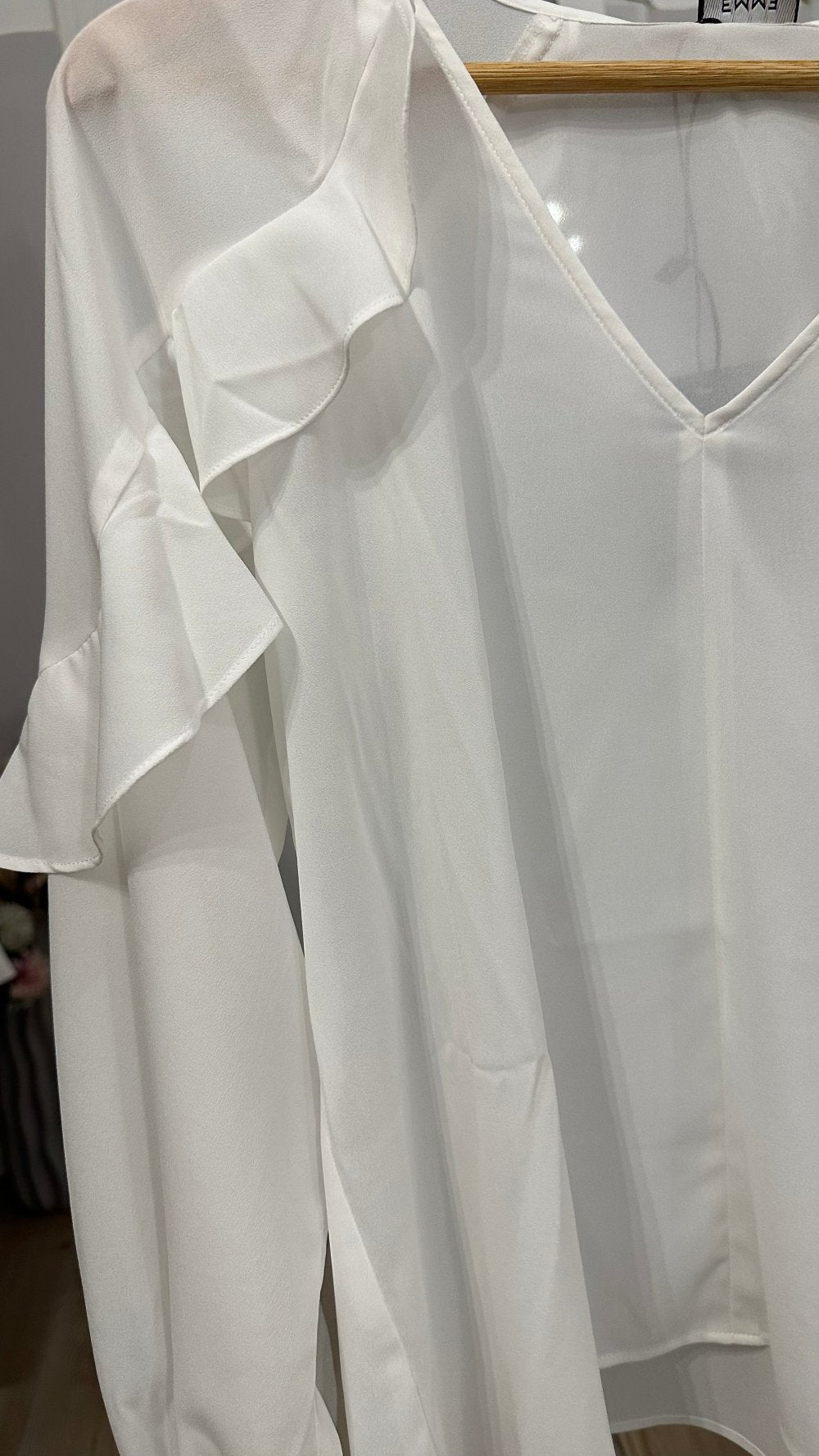 Emme Marella blusa ruches bianca dettaglio