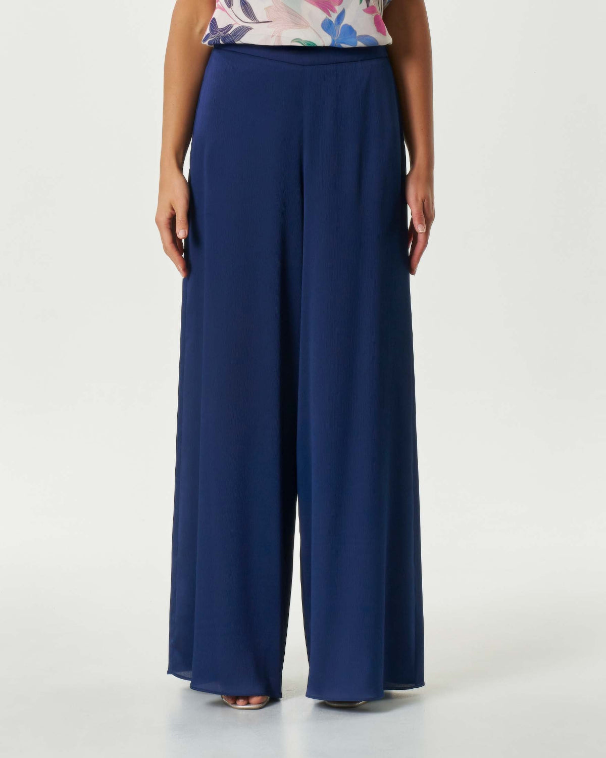 Emme_Marella_pantalone_palazzo_blu_scuro_frontale