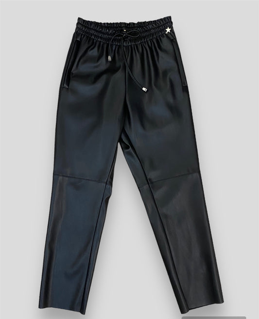 Susy mix pantalone ecopelle nero - Premium PANTALONI from SOUVENIR - Just €135! Shop now at Amaltea