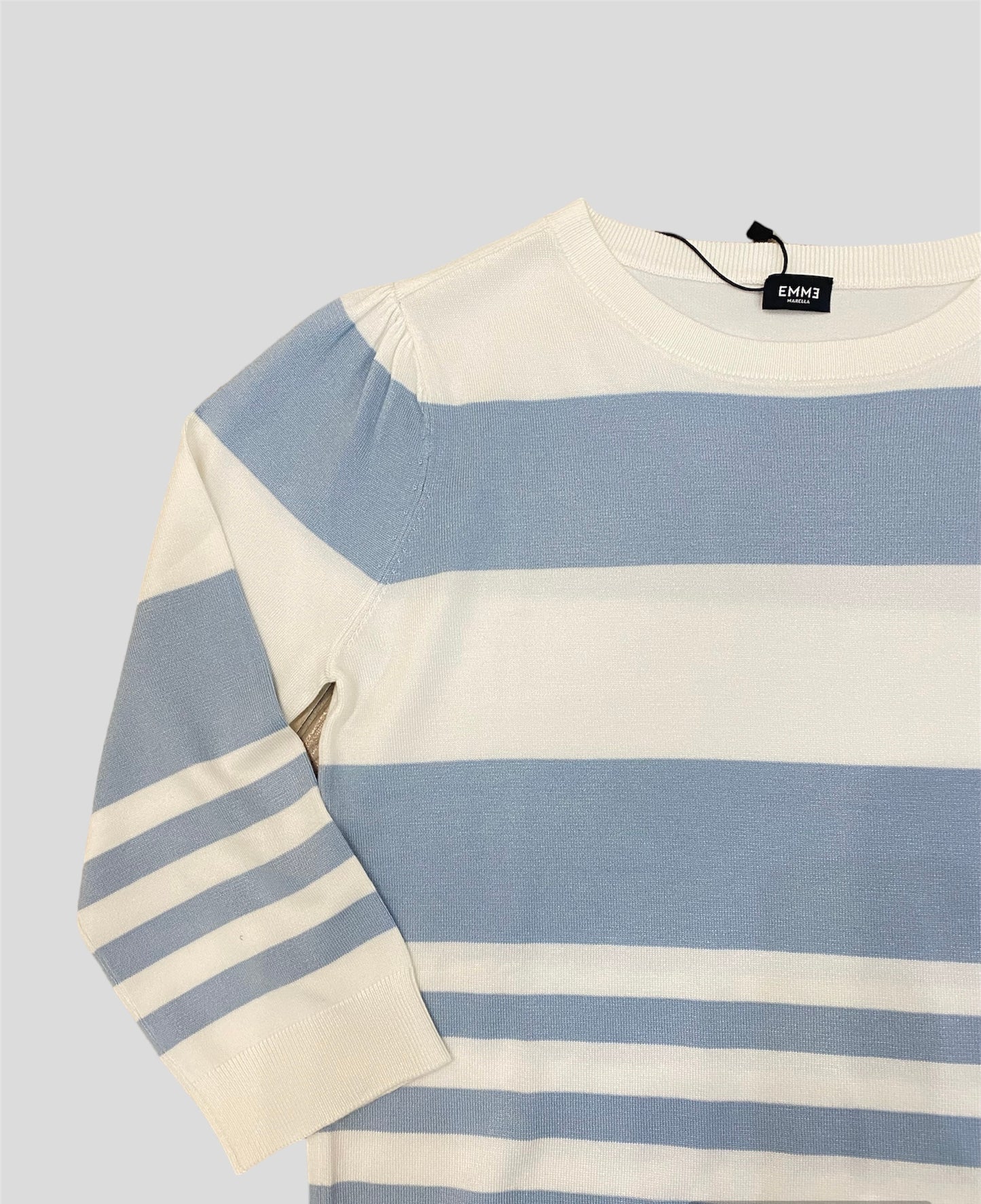 Maglia Emme Marella righe celeste dettaglio
