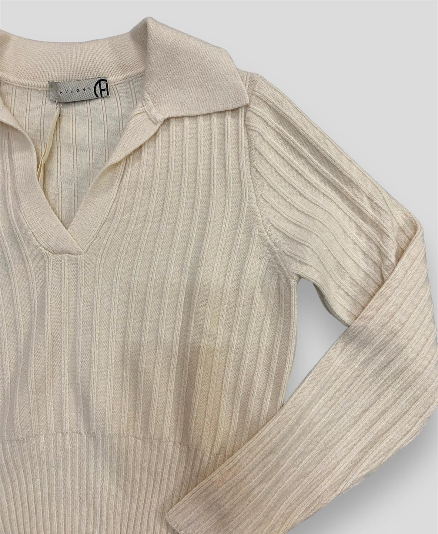 Haveone maglia a V panna laterale