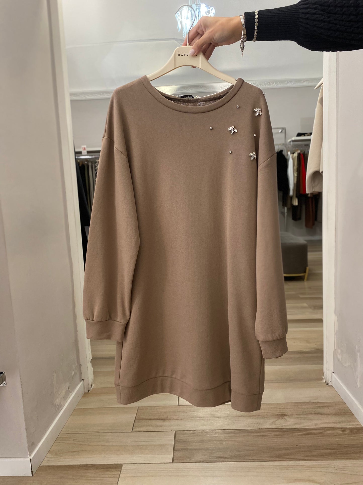 Maryley abito in felpa beige