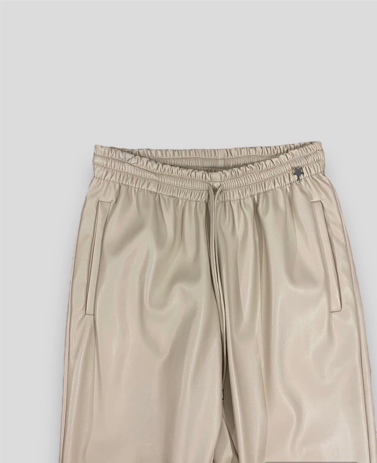 Susy mix pantalone in ecopelle avorio - Premium PANTALONI from SOUVENIR - Just €135! Shop now at Amaltea