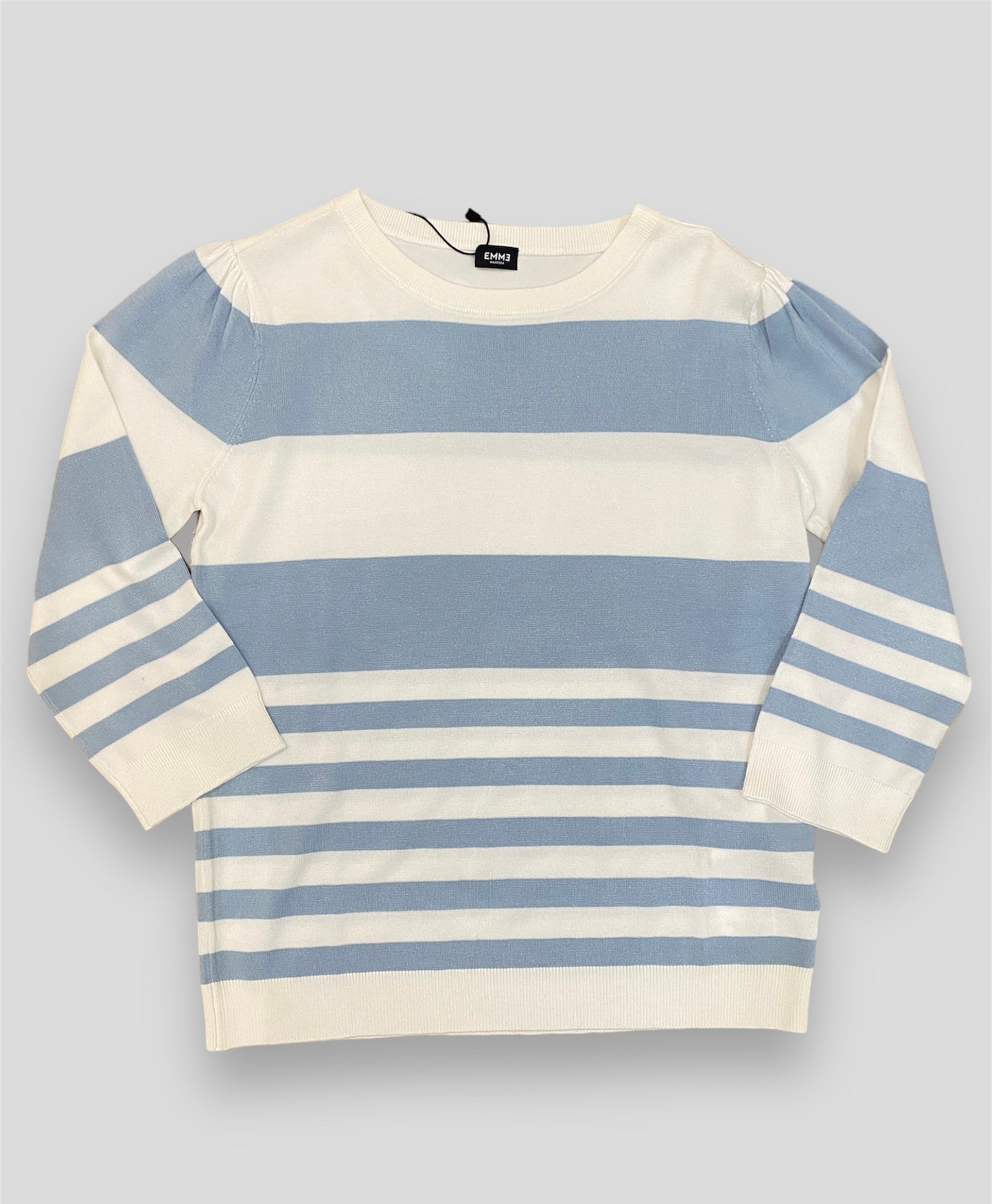 Maglia Emme Marella righe celeste frontale