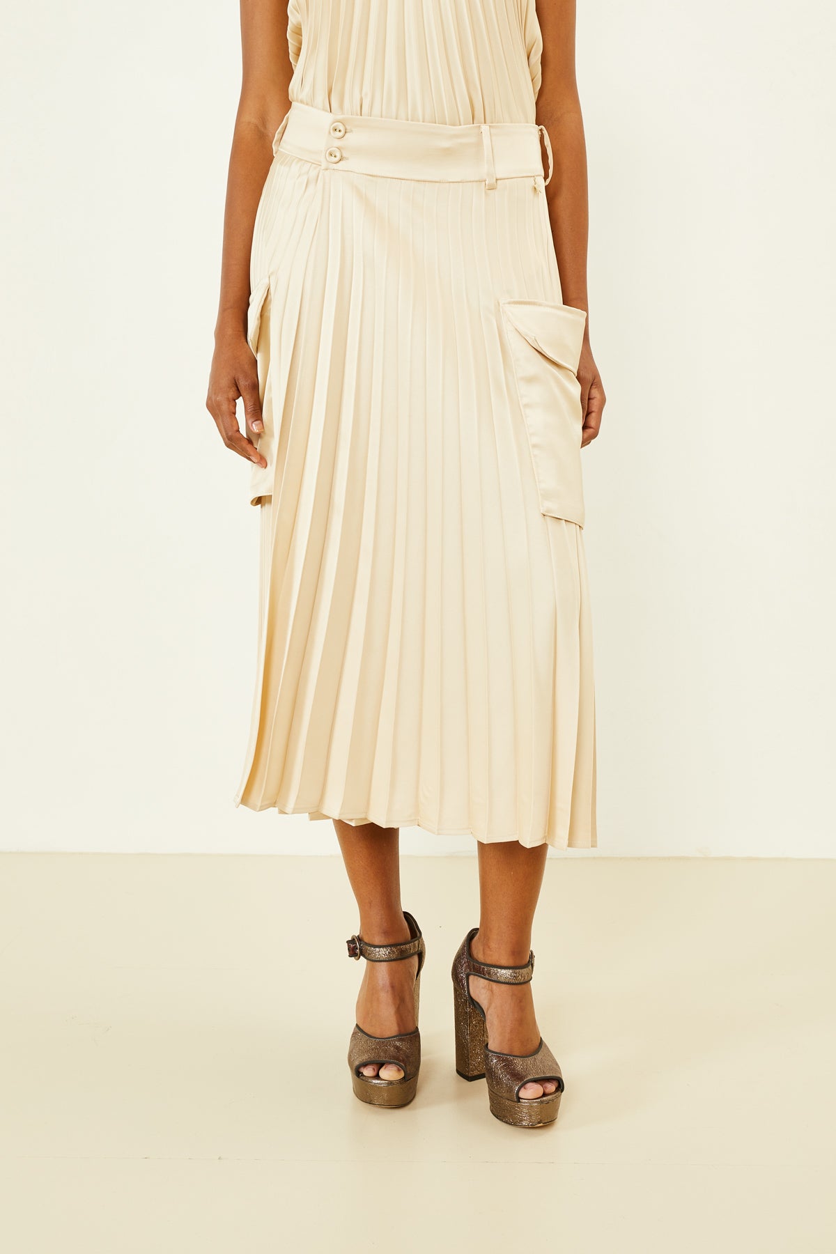 Plissettata Souvenir Gonne Gonna Plissettata Panna Souvenir – Amaltea