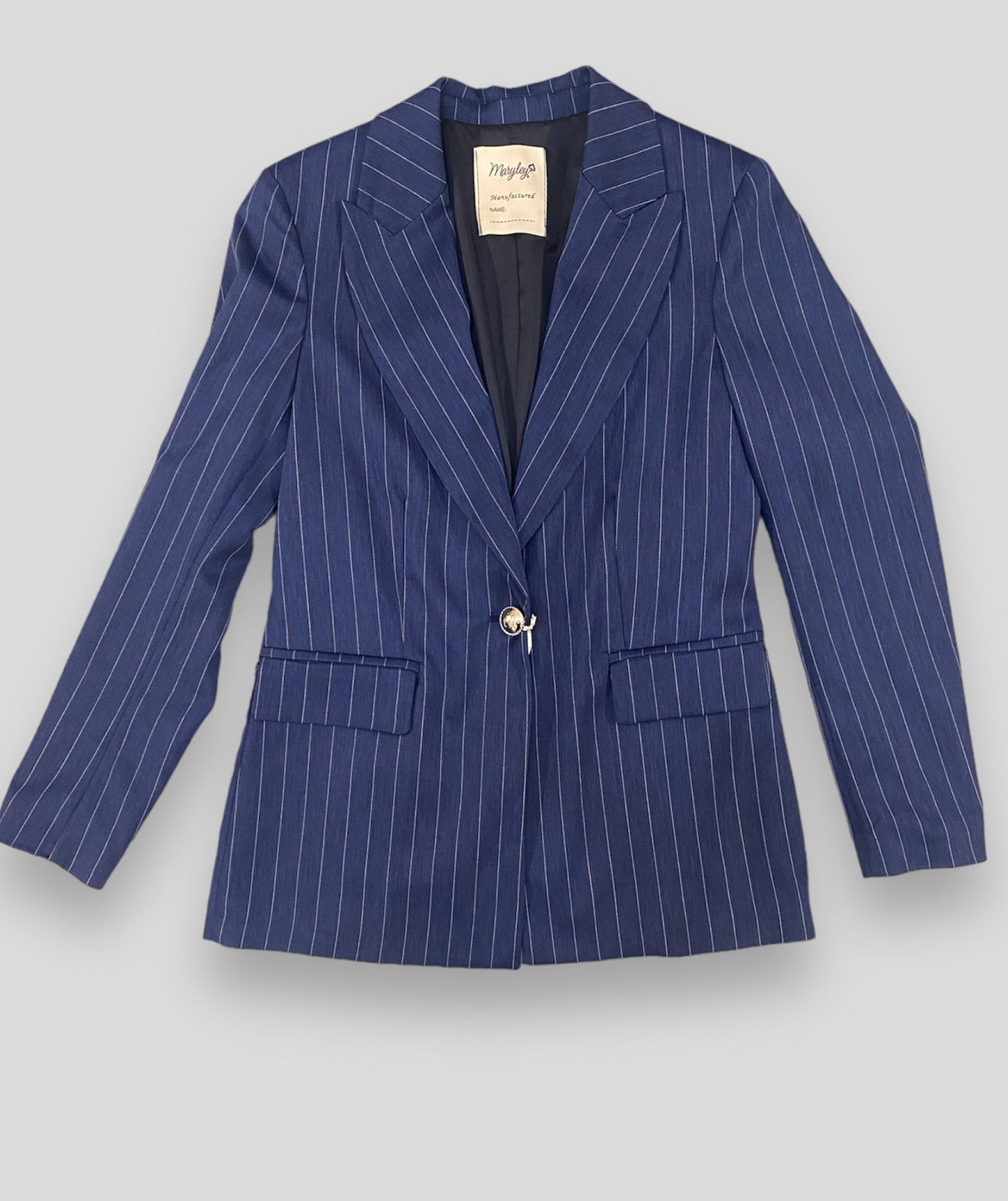 Tailleur gessato donna dettaglio