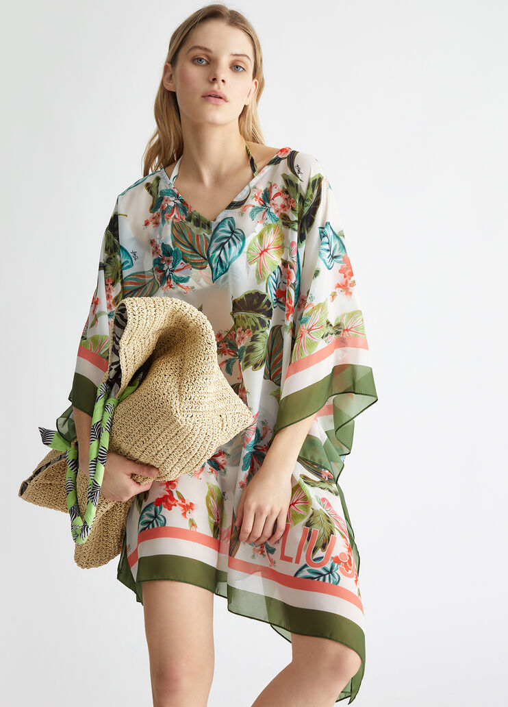 Kaftano Liu Jo floreale bianco dettaglio