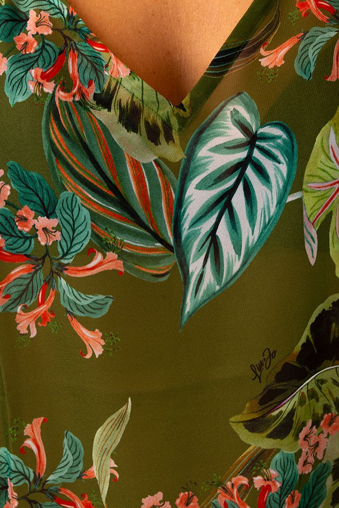 Kaftano Liu Jo floreale verde