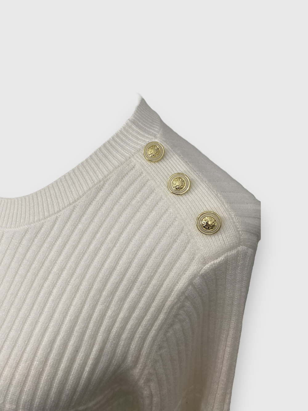 Kocca maglioncino a coste panna dettaglio