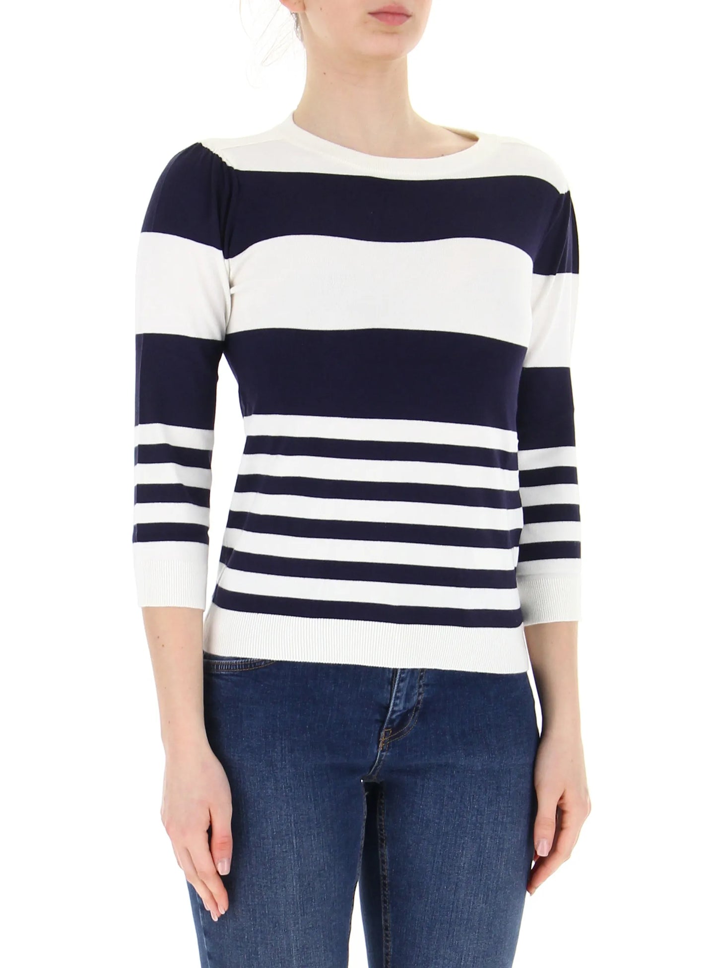 Maglia Emme Marella a righe blu laterale
