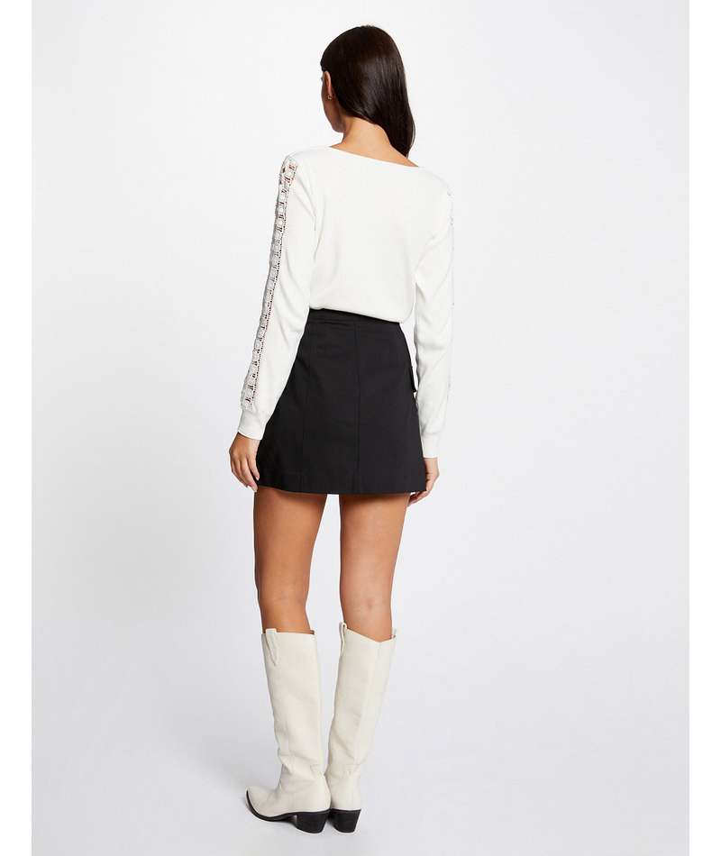 Maglia bianca con pizzo Morgan retro