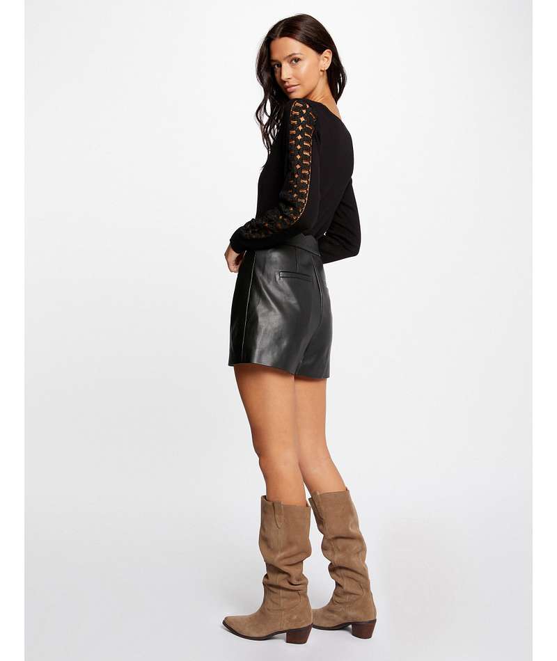 Maglia in pizzo nera Morgan retro