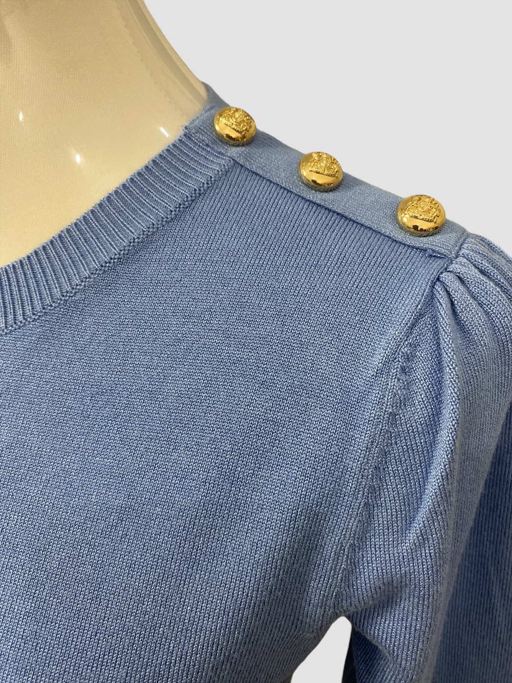 Maglioncino Emme Marella celeste dettaglio