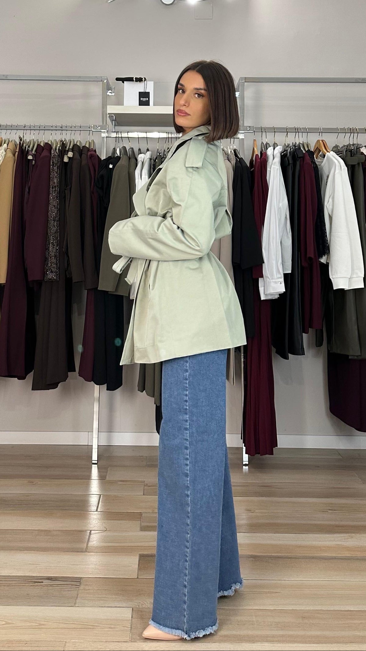 Morgan de toi trench verde dettaglio