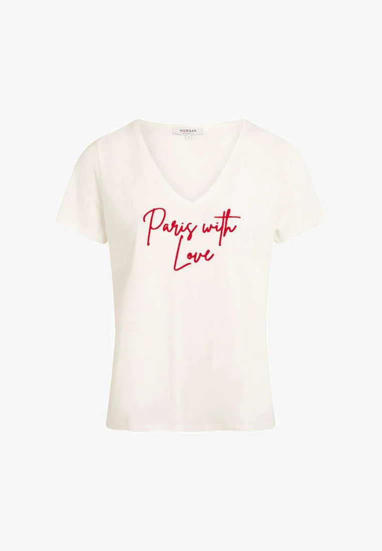 Morgan_t-shirt_a_V_bianca