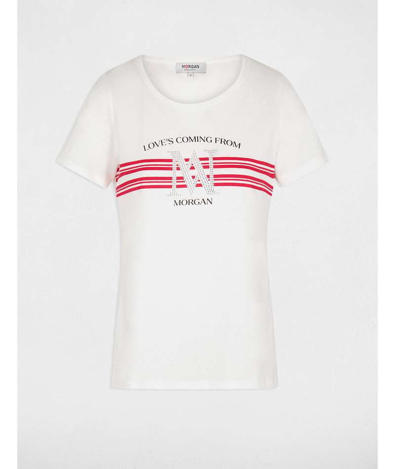 Morgan de toi t-shirt logo fucsia dettaglio