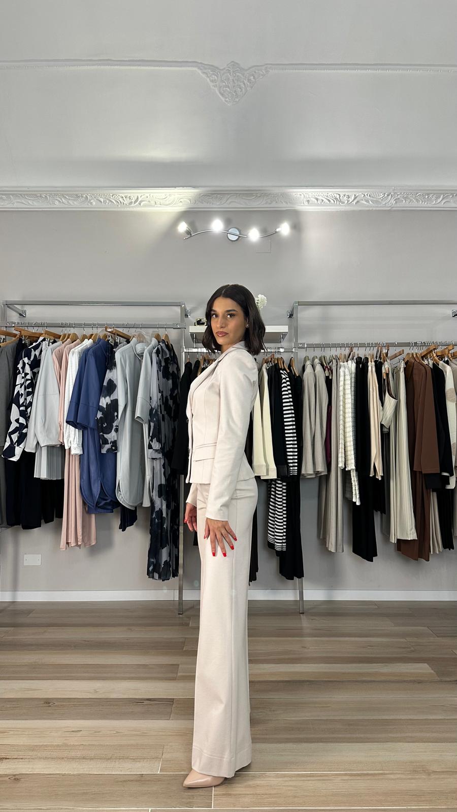 Pantalone palazzo panna maryley laterale