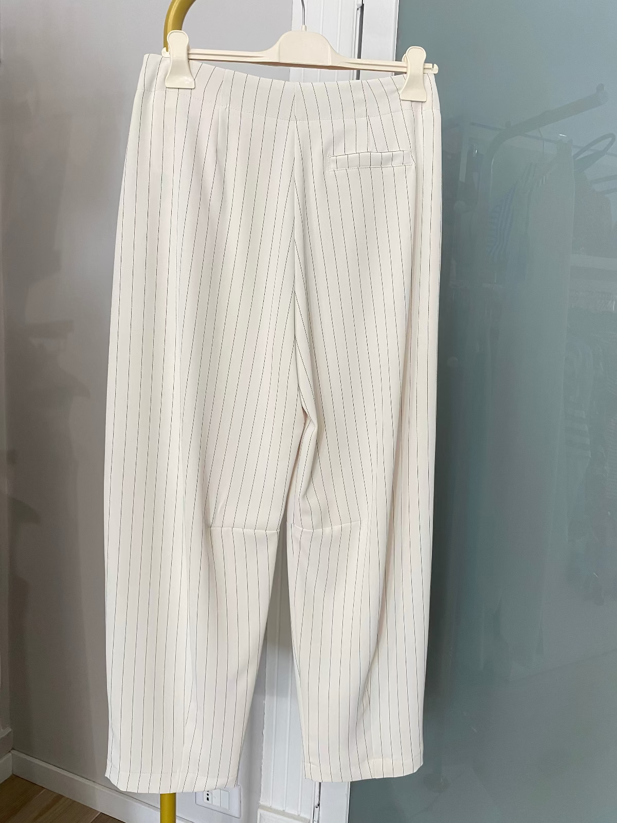 Pantalone panna gessato Maryley retro