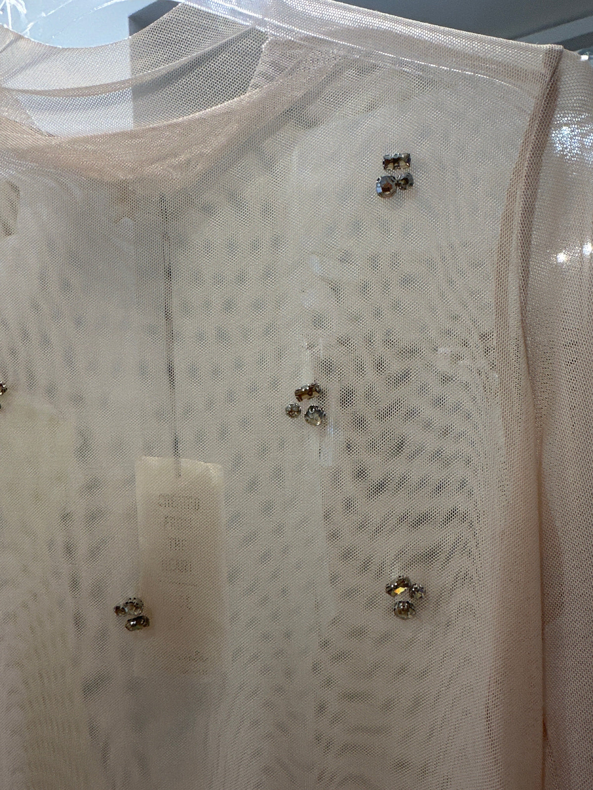 Souvenir maglia tulle e strass dettaglio