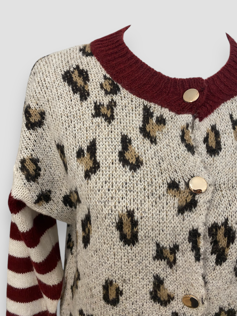 Susy mix cardigan animalier dettaglio