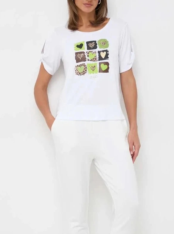 T-shirt Liu Jo cuori dettaglio