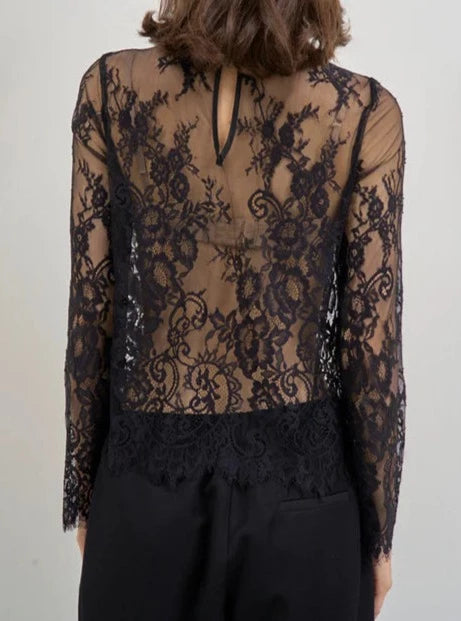 Maryley blusa in pizzo nera - Premium BLUSE from MARYLEY - Just €79! Shop now at Amaltea