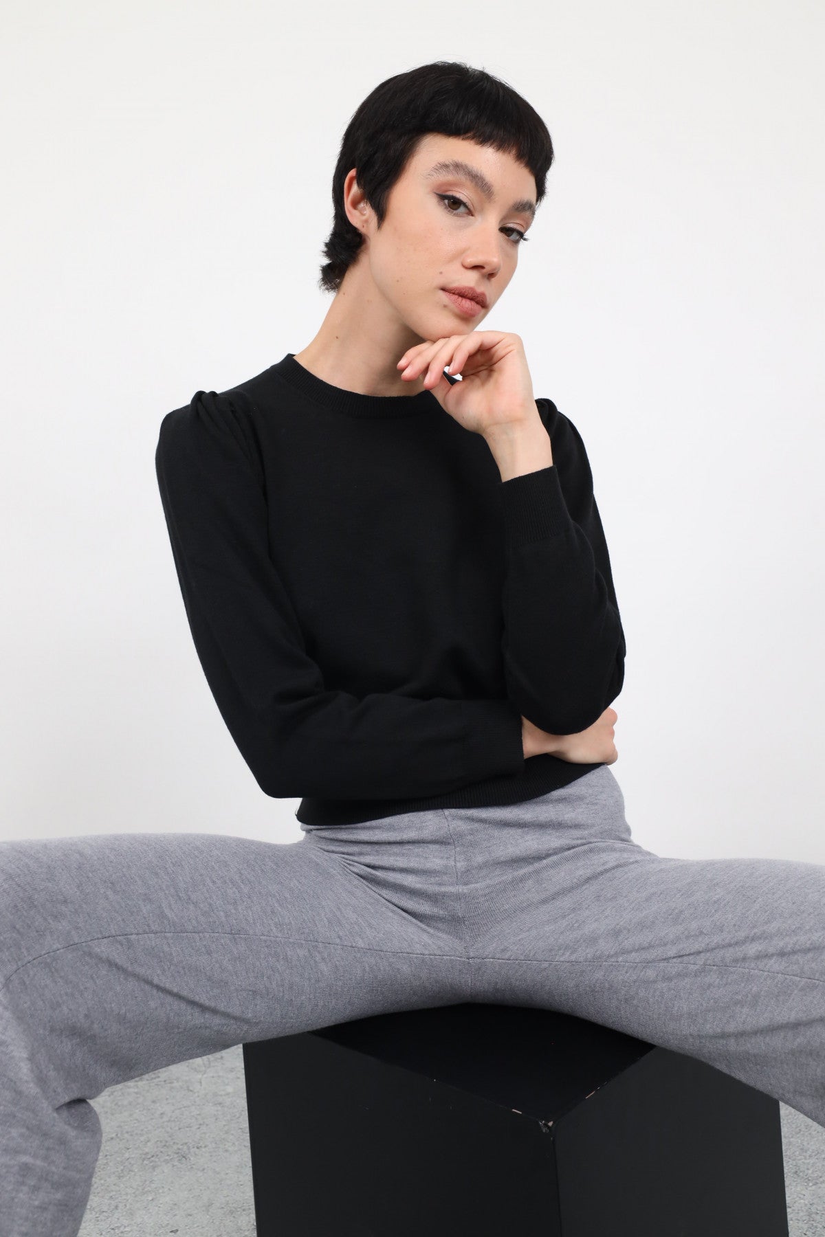 Susy mix maglia a costine nera - Premium MAGLIE from SUSY MIX - Just €55.90! Shop now at Amaltea