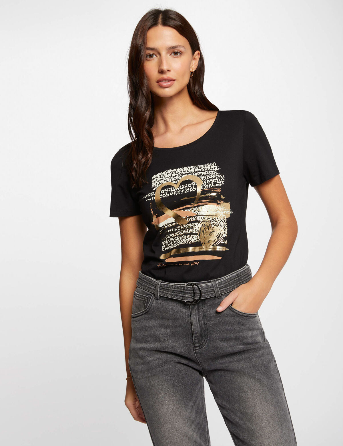 Morgan t-shirt cuore oro