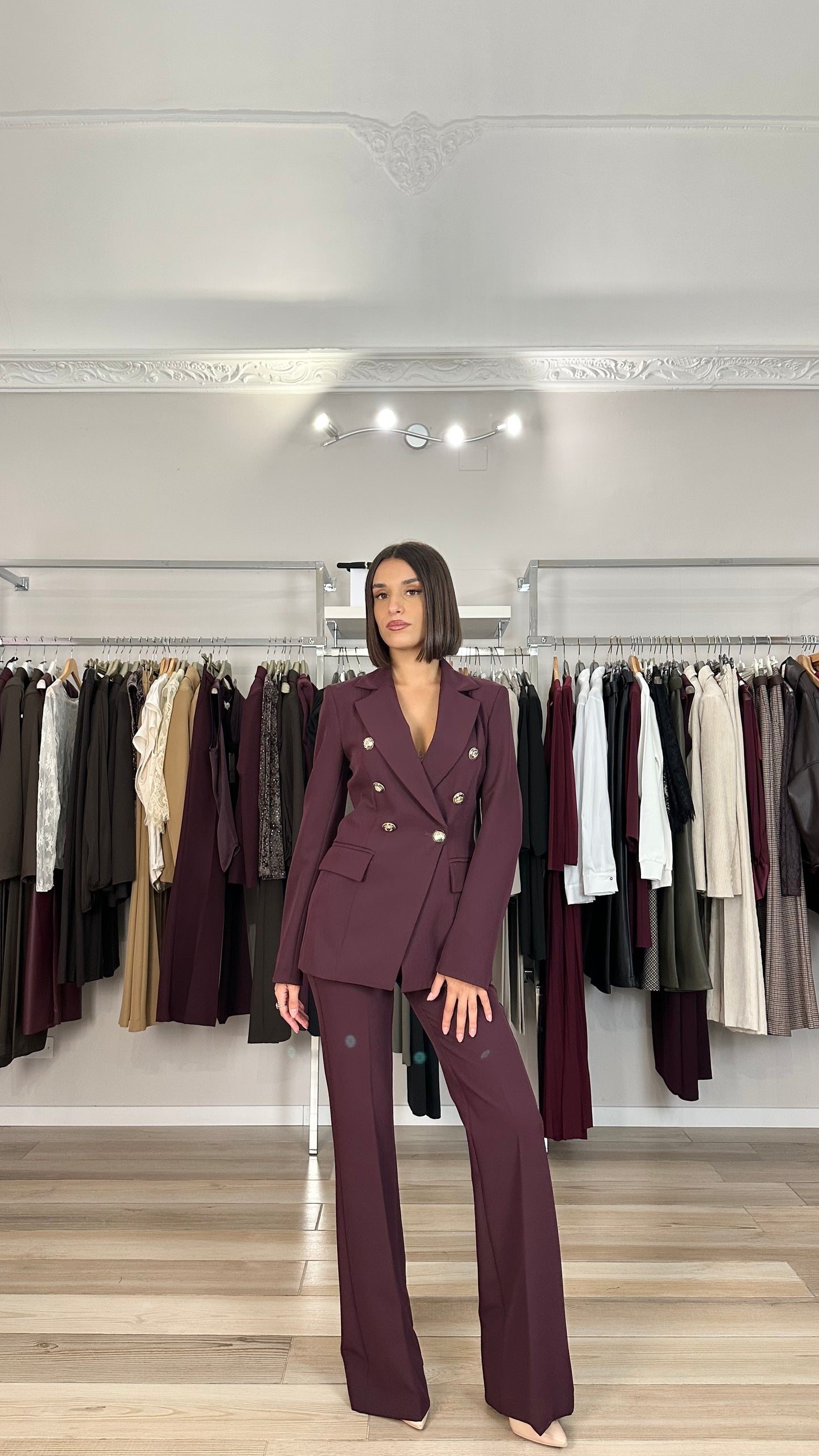 Maryley giacca doppiopetto bordeaux