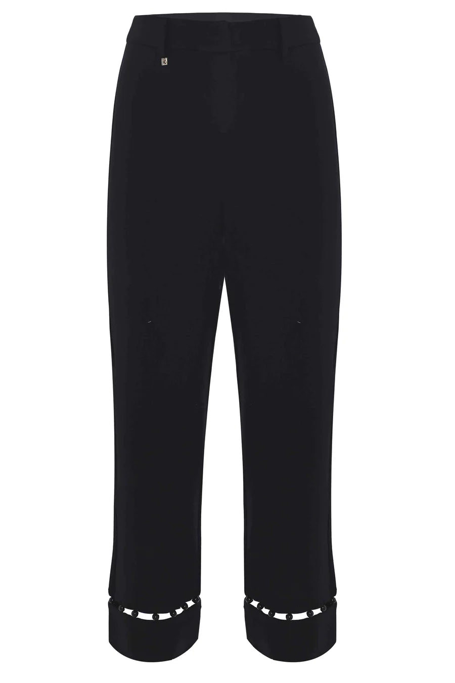 Pantalone dritto nero kocca dettaglio