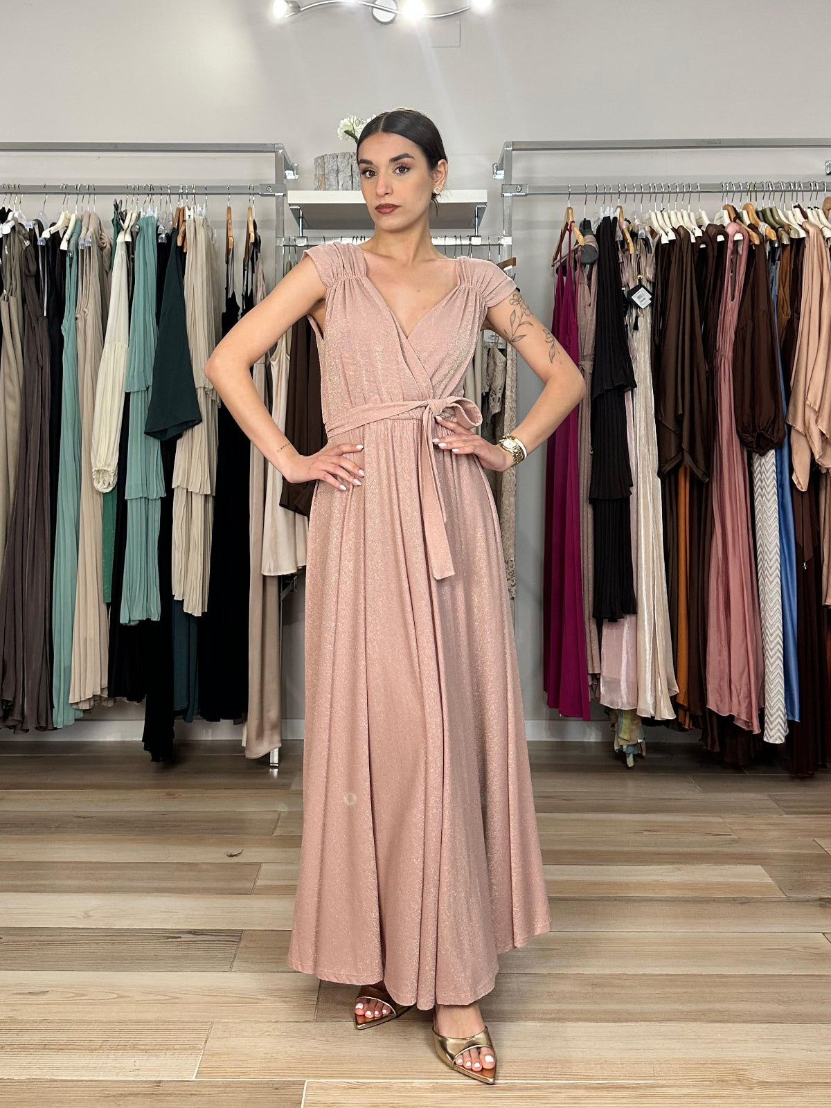 Abito midi in lurex Emme Marella dettaglio