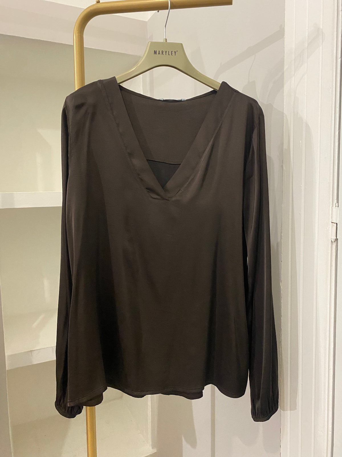 Blusa Maryley in viscosa marrone