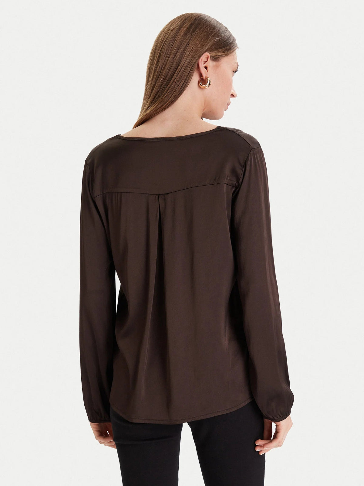 Blusa in viscosa Maryley marrone retro