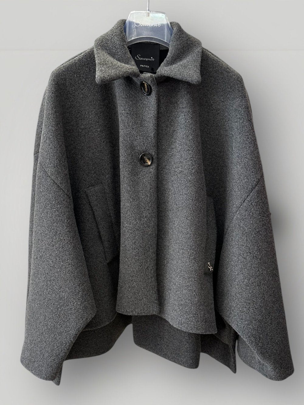 Cappotto caban Souvenir grigio frontale