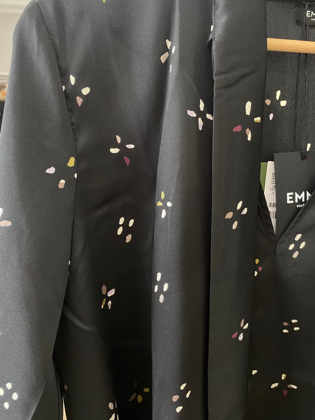 Emme Marella blusa in twill nera dettaglio