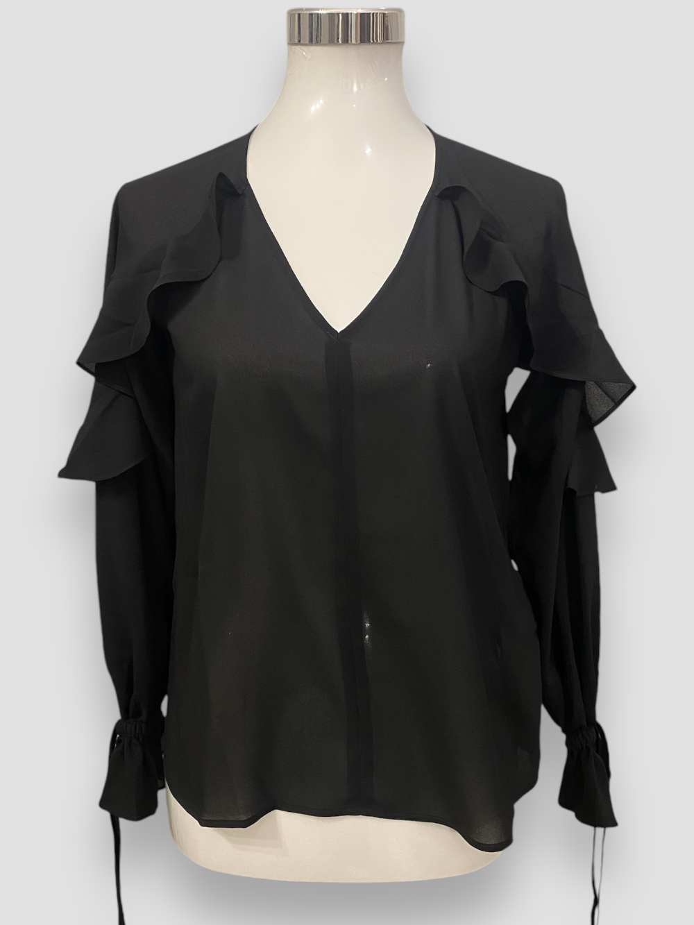 Emme Marella blusa ruches nera