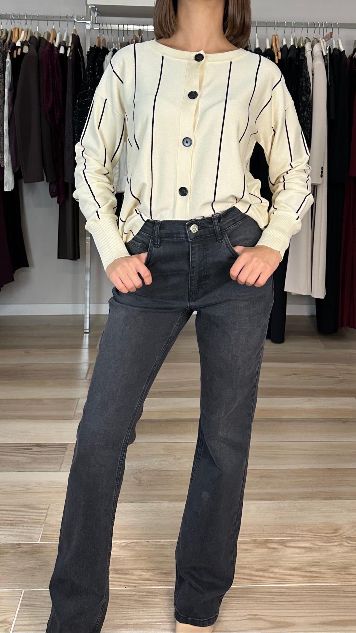 Emme Marella cardigan panna frontale