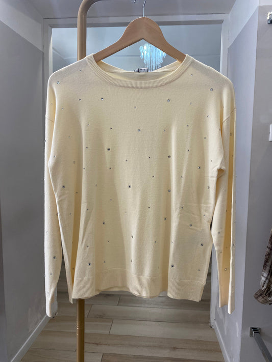 Emme maglioncino strass panna