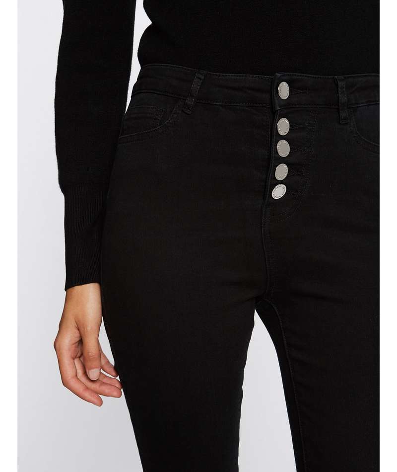 Morgan de toi jeans nero a vita alta - Premium PANTALONE STRETTO from MORGAN DE TOI - Just €45! Shop now at Amaltea