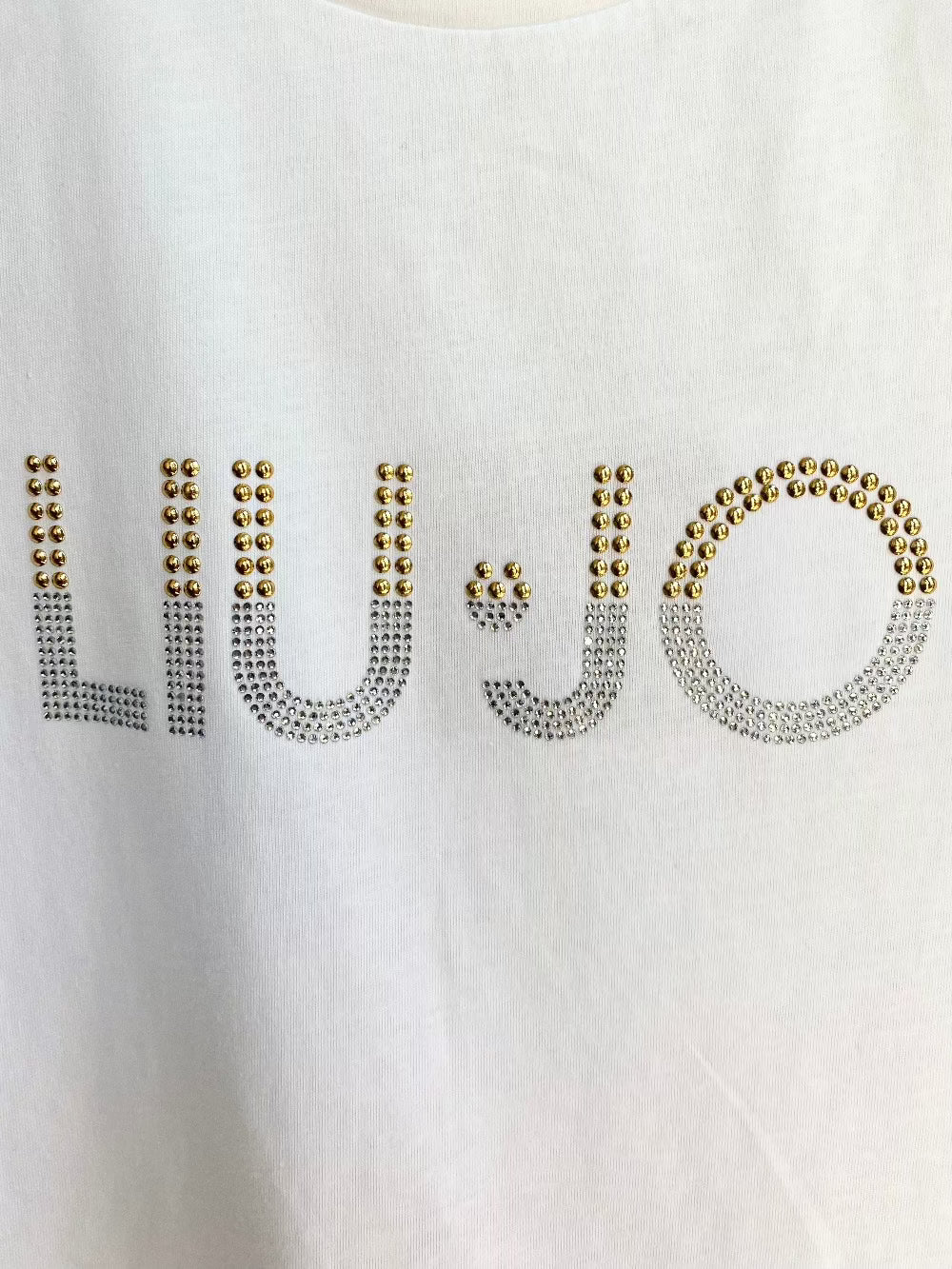 T-shirt Liu Jo logo bianca dettaglio
