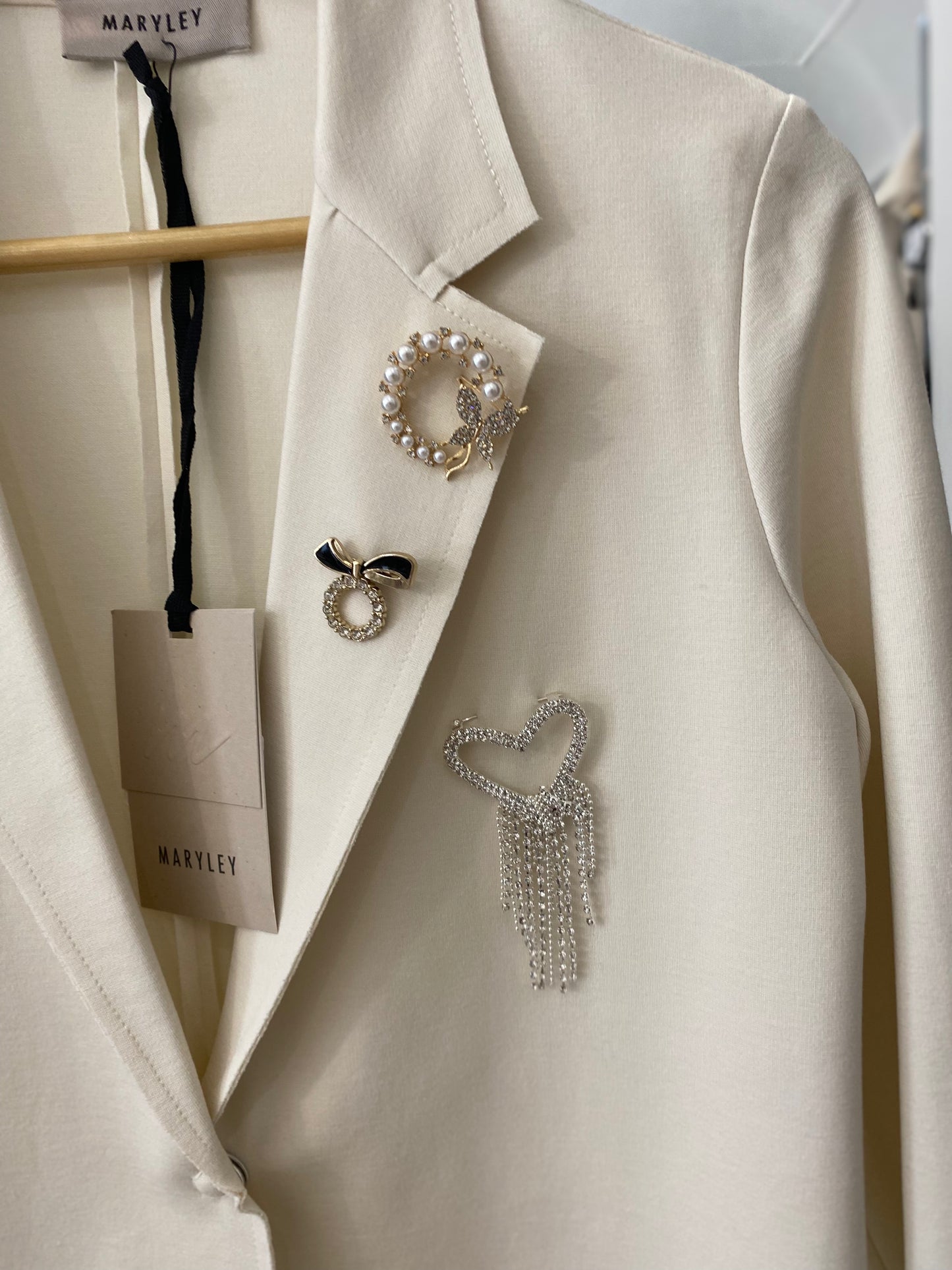 Blazer panna in felpa Maryley