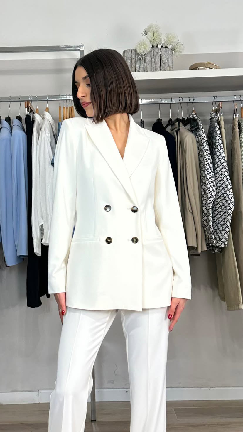Giacca doppiopetto Emme Marella bianca