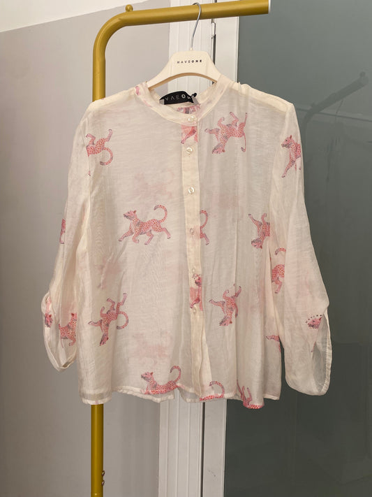 Have one camicia tigre rosa - CVS-Q492